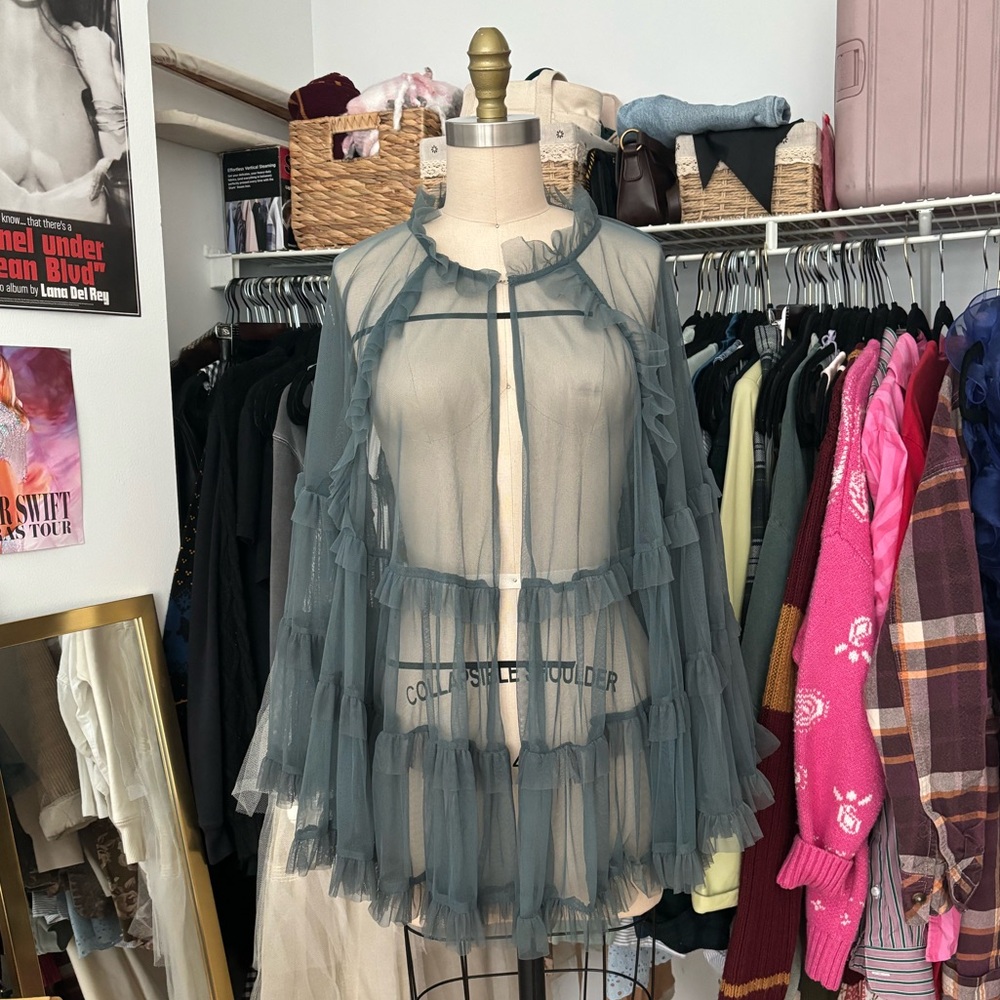 Blue Tulle Cape